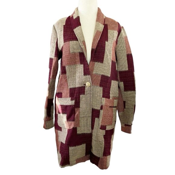 NEW Johnny Was Workshop Small Supime Patchwork Jacquard Single-Breasted Jacket - Picture 1 of 7